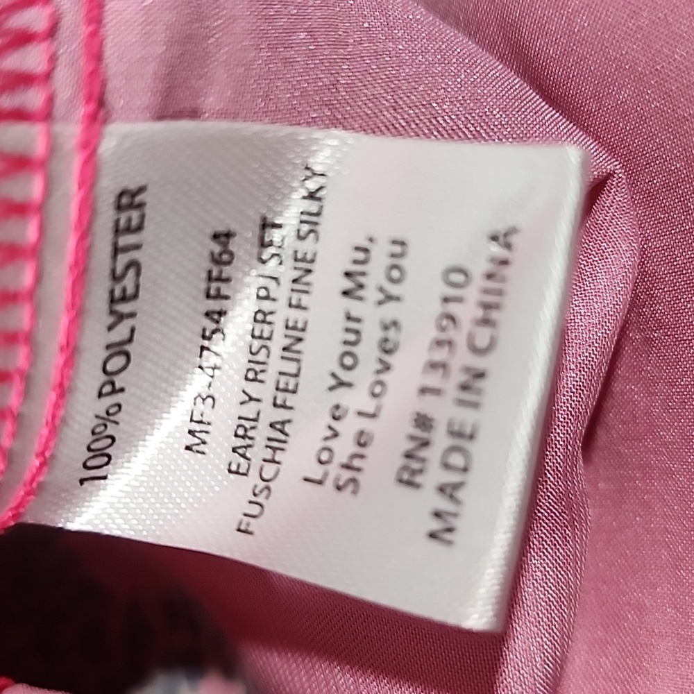 Show Me Your MUMU Early Riser PJ Shorts In Fuchsia Feline Print. S - Picture 8 of 9